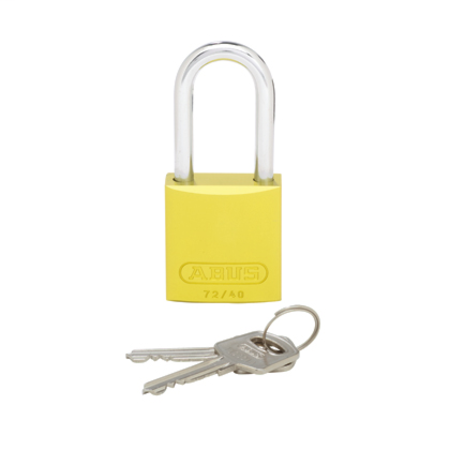 PANDUIT Aluminum Body Padlock, Long Shackle, Yel PSL-7YL-LS